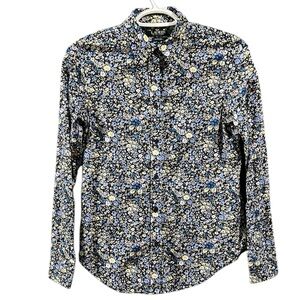 Lauren Ralph Multi-Colored Front Button Long Sleeve Top in Size XXS EUC